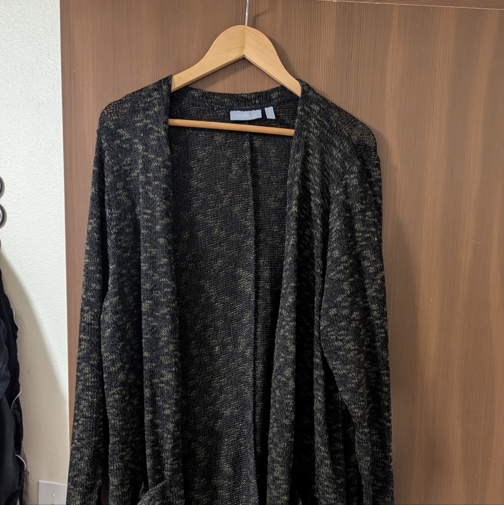 Harper Black and Gold Knit Cardigan